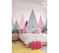 Origin Murals Abstract Mountains Wall Mural | Size: W300 cm x H240 cm Origin Murals Multicolor W300 cm x H240 cm