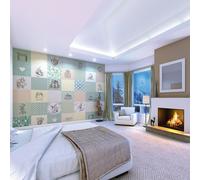 Origin Murals Alice In Wonderland Retro Illustrations - Natural - Large - W350cm x H280cm