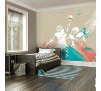 Origin Murals American Footballers Paint Splash - Natural - Large - W350cm x H280cm