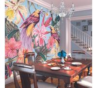 Origin Murals Birds and Flowers Wall Mural - Multi - Medium - W300cm x H240cm