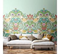 Origin Murals Birds, Fruit And Foliage - Duck Egg Matt Smooth Paste The Wall Mural 300Cm Wide X 240Cm High