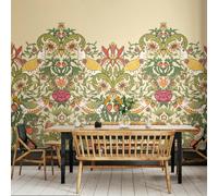 Origin Murals Birds, Fruit and Foliage - Gold and Olive - Large - W350cm x H280cm