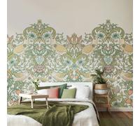 Origin Murals Birds, Fruit and Foliage - Sage and Apricot - Large - W350cm x H280cm
