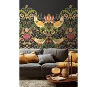 Origin Murals Birds, Fruit & Foliage Wall Mural in Dark Olive | Size: W350 cm x H280 cm Origin Murals Dark Olive W350 cm x H280 cm