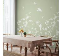 Origin Murals Blossom Trail Green Wall Mural