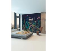 Origin Murals Botanical Fleur Wall Mural in Indigo | Size: W350 cm x H280 cm Origin Murals Indigo W350 cm x H280 cm