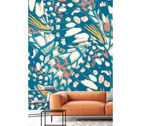 Origin Murals Butterfly Wings Matt Smooth Paste the Wall Mural in Teal | Size: W350 cm x H280 cm Origin Murals Teal W350 cm x H280 cm