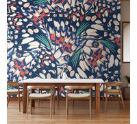 Origin Murals Butterfly Wings - Navy Blue And Coral Matt Smooth Paste The Wall Mural 350Cm Wide X 280Cm High