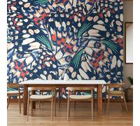 Origin Murals Butterfly Wings - Navy Blue and Coral - Medium - W300cm x H240cm