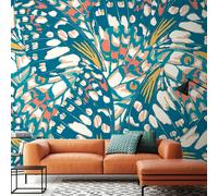 Origin Murals Butterfly Wings - Teal Blue and Orange - Large - W350cm x H280cm