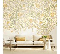 Origin Murals Cascading Rosehip - Gold and Olive - Large - W350cm x H280cm