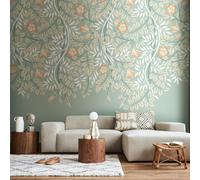 Origin Murals Cascading Rosehip - Seafoam and Apricot - Large - W350cm x H280cm