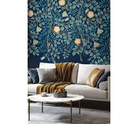 Origin Murals Cascading Rosehip Wall Mural in Teal | Size: W350 cm x H280 cm Origin Murals Teal W350 cm x H280 cm