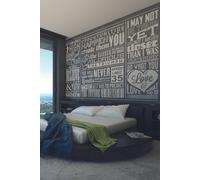 Origin Murals Chalk Quotes Wall Mural in Black | Size: W350 cm x H280 cm Origin Murals Black W350 cm x H280 cm