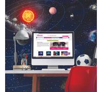 Origin Murals Children's Space Planets Matt Smooth Paste The Wall Mural 300Cm Wide X 240Cm High