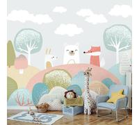 Origin Murals Children's Woodland Animals Grey Matt Smooth Paste The Wall 350Cm Wide X 280Cm High
