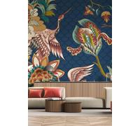 Origin Murals Cranes in Flight Wall Mural in Blue | Size: W300 cm x H240 cm Origin Murals Blue W300 cm x H240 cm