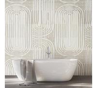 Origin Murals Curved Line Texture Grey Matt Smooth Paste The Wall 300Cm Wide X 240Cm High