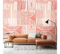 Origin Murals Curved Line Texture Orange Matt Smooth Paste The Wall 300Cm Wide X 240Cm High