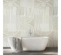 Origin Murals Curved Line Texture Wall Mural - Grey - Large - W350cm x H280cm