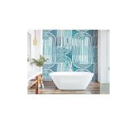Origin Murals Curved Line Texture Wall Mural in Blue | Size: W350 cm x H280 cm Origin Murals Blue W350 cm x H280 cm