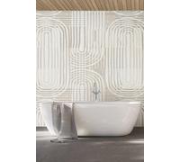 Origin Murals Curved Line Texture Wall Mural in Grey | Size: W300 cm x H240 cm Origin Murals Grey W300 cm x H240 cm