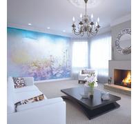 Origin Murals Daisy Meadow Purple Matt Smooth Paste The Wall Mural 300Cm Wide X 240Cm High