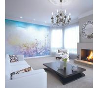 Origin Murals Daisy Meadow - Purple - Medium - W300cm x H240cm