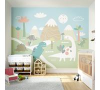 Origin Murals Dinosaur Land Pale Green Wall Mural