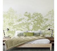 Origin Murals Etched Trees Apple Green Wall Mural