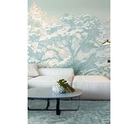 Origin Murals Etched Trees Wall Mural in Light Blue | Size: W300 cm x H240 cm Origin Murals Light Blue W300 cm x H240 cm