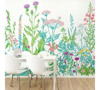 Origin Murals Floral Wilderness Blue & Green Matt Smooth Paste The Wall Mural 300Cm Wide X 240Cm High