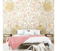 Origin Murals Flower Circle - Linen And Blush Matt Smooth Paste The Wall Mural 300Cm Wide X 240Cm High