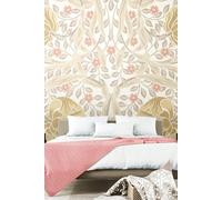 Origin Murals Flower Circle Wall Mural in Beige | Size: W300 cm x H240 cm Origin Murals Beige W300 cm x H240 cm