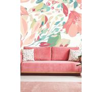 Origin Murals Flowing Flowers Wall Mural in Pink | Size: W350 cm x H280 cm Origin Murals Pink W350 cm x H280 cm