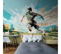 Origin Murals Football Player Abstract Landscape Wall Mural