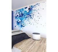 Origin Murals Football Splash Wall Mural in Blue | Size: W350 cm x H280 cm Origin Murals Blue W350 cm x H280 cm