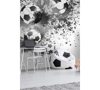 Origin Murals Football Splash Wall Mural in Grey | Size: W300 cm x H240 cm Origin Murals Grey W300 cm x H240 cm