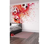 Origin Murals Football Splash Wall Mural in Red | Size: W350 cm x H280 cm Origin Murals Red W350 cm x H280 cm