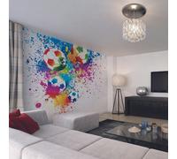 Origin Murals Football Splash Wall Mural - Multi - Medium - W300cm x H240cm