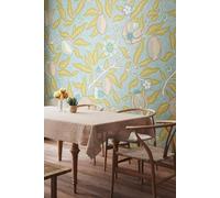 Origin Murals Fruit & Foliage Wall Mural in Pale Blue | Size: W300 cm x H240 cm Origin Murals Pale Blue W300 cm x H240 cm
