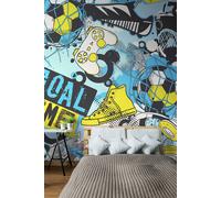 Origin Murals Games Splash Wall Mural in Blue | Size: W350 cm x H280 cm Origin Murals Blue W350 cm x H280 cm