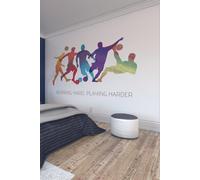 Origin Murals Geo Footballers Wall Mural | Size: W300 cm x H240 cm Origin Murals Multicolor W300 cm x H240 cm