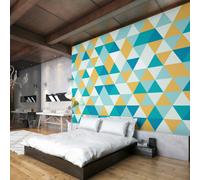 Origin Murals Geometric - Jade & Mustard - Large - W350cm x H280cm