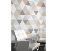 Origin Murals Geometric Wall Mural in Natural | Size: W300 cm x H240 cm Origin Murals Natural W300 cm x H240 cm