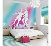Origin Murals Girls Playing Football Multi Matt Smooth Paste The Wall Mural 350Cm Wide X 280Cm High