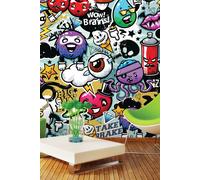 Origin Murals Graffiti Monster Wall Mural | Size: W300 cm x H240 cm Origin Murals Multicolor W300 cm x H240 cm
