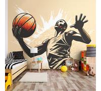 Origin Murals Graphic Basketball Player Orange Paste The Wall Mural 300Cm Wide X 240M High