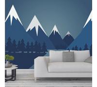 Origin Murals Graphic Snowy Mountain Valley Matt Smooth Paste The Wall Mural 350Cm Wide X 280Cm High