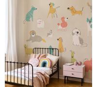 Origin Murals Happy Dogs Gold Matt Smooth Paste The Wall Mural 350Cm Wide X 280Cm High